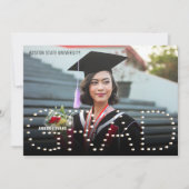 2022025 Moderne Rode Foto Afstuderen Aankondiging (Voorkant)