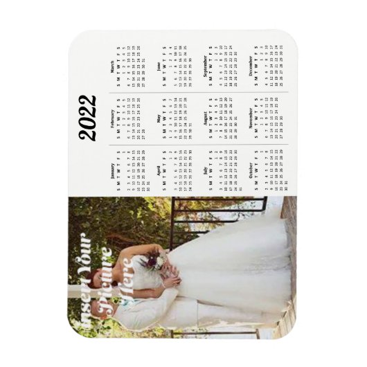 2022 Aangepaste Photo Calendar Hor Magneet (Verticaal)