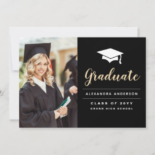 2022 Aankondiging zwart Gold Photo Afstuderen