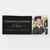 2022 Afstuderen Black Gold High School College Spandoek (Horizontaal)