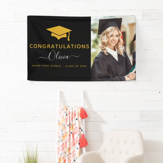 2022 Afstuderen Black Gold High School College Spandoek (Insitu)