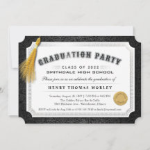 2022 Afstuderen Diploma Black & White Invite
