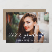 2022 Afstuderen het Afstuderen van de Foto van het Kaart (Voorkant / Achterkant)