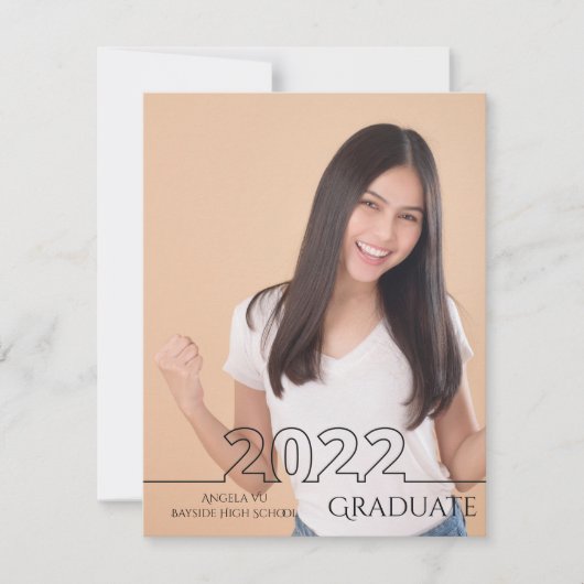 2022 Afstuderen Trendy Full Photo Modern Afstudere Aankondiging (Voorkant)