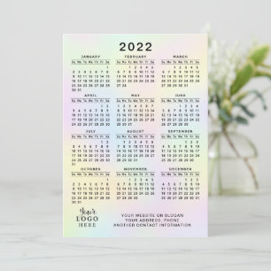 2022 Agenda Business Logo Pastel Holographic Programma