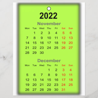 2022 Agenda November December Druk op..