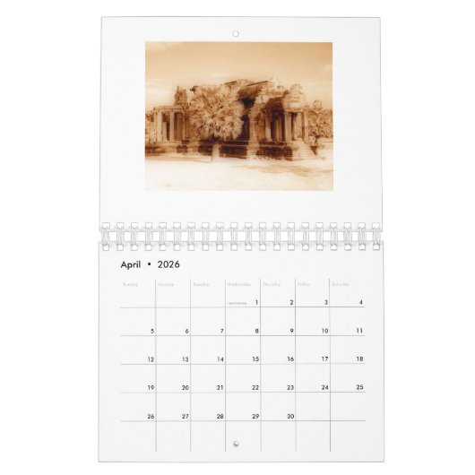 2022 Agenda van Angkor Wat Sepia Kalender (Apr 2026)