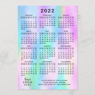 2022 Agenda, volledig jaar Faux-holografisch Programma