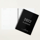 2022 Black White Girly Script Monogramme Nom Moder (Devant avec enveloppe)