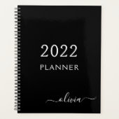 2022 Black White Girly Script Monogramme Nom Moder (Devant)