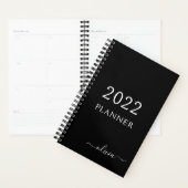 2022 Black White Girly Script Monogramme Nom Moder (Devant avec enveloppe)