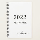 2022 Black White Girly Script Monogramme Nom Moder (Devant)