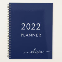 2022 Bleu Nuit Blanc Girly Monogramme Nom