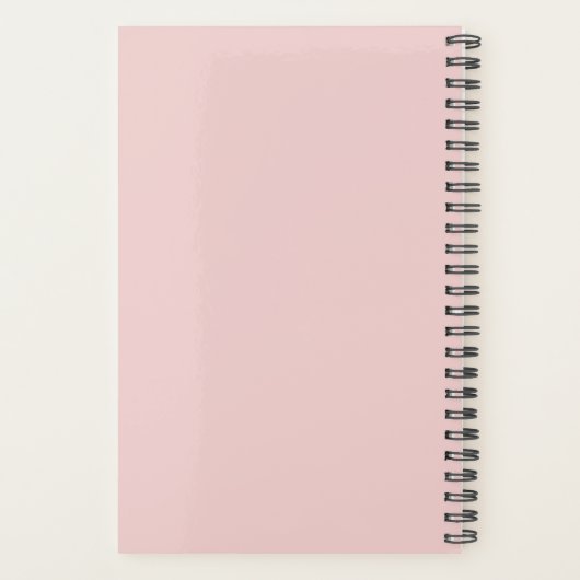 2022 Blush Pink Girly Script Monogramme Nom Modern (Dos)