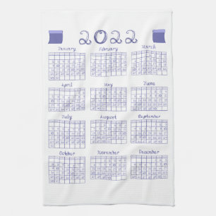 2022 Calendar Fabric Font Veri Peri Theedoek