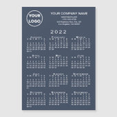 2022 Calendrier Business Logo Texte Marine Magnet  (Devant)
