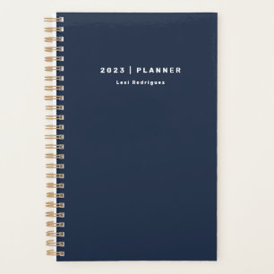 2022 Chic Donker Marineblauw Wekelijks Maandelijks Planner