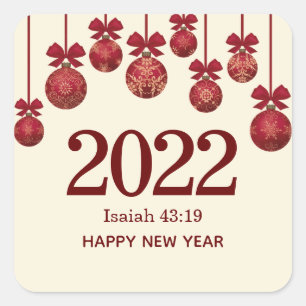 2022 Christelijk kerstfeest Nieuwjaar Vierkante Sticker