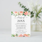 2022 Coral Peach Afstuderen Afstuderen uitnodiging (Staand voorkant)