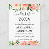 2022 Coral Peach Afstuderen Afstuderen uitnodiging (Voorkant)