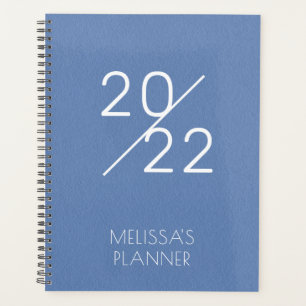 2022 Elegant Blue Personnalisé Nom Planner