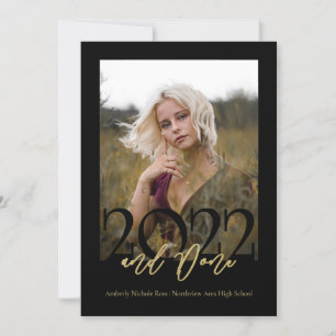 2022 en klaar Afstuderen met foto zwart Kaart