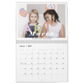 2022 Familie Foto Collage Modern Simple Elegant Kalender (Mar 2027)