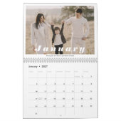 2022 Familie Foto Collage Modern Simple Elegant Kalender (Jan 2027)