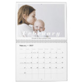 2022 Familie Foto Collage Modern Simple Elegant Kalender (Feb 2027)