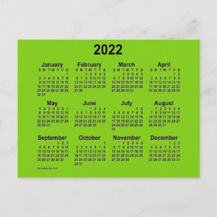 2022 Geel Groen Mini Kalender van Janz Briefkaart