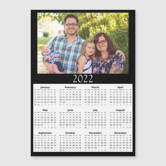 2022 Gepersonaliseerd Photo Calendar Mini Magnet (Voorkant)