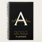 2022 Gold Black Monogram legant Planner (Voorkant)