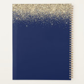 2022 Goud Navyblauw Glitter Glam Monogram Planner (Achterkant)