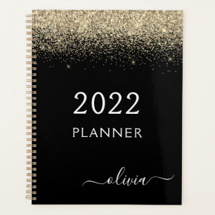 2022 Goud Zwart Glitter Glam Monogram Planner