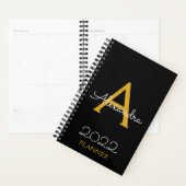 2022 Goud Zwart Monogram Uitgebreid Planner (Display)