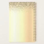 2022 Gouden Glitter Metaal Monogram Glam Naam Planner (Achterkant)