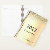 2022 Gouden Glitter Metaal Monogram Glam Naam Planner (Display)