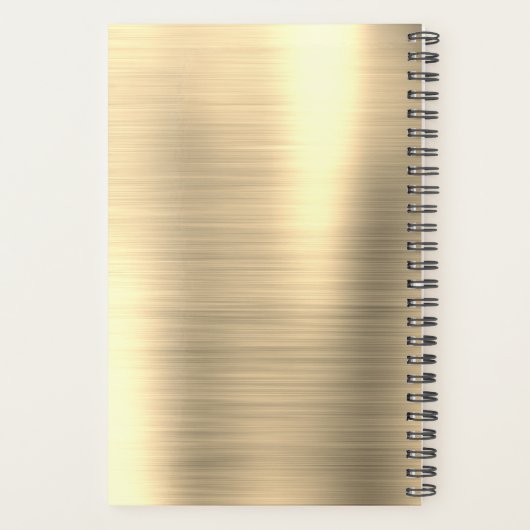 2022 Gouden Metallic Monogram Elegant Planner (Achterkant)