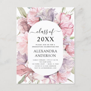 2022 Graduation Boho Dusty Rose Purple Invitation