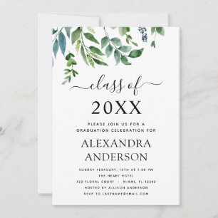 2022 Graduation Botanical Greenery Invitation