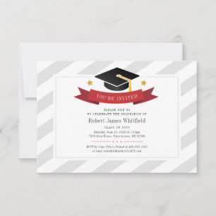 2022 Graduation Party Afstudeerder Pet Red Gold Si Kaart