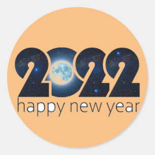 2022 Happy New Year Klassieke Round Sticker