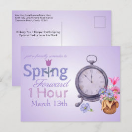 2022 Herinnering voor zomertijd Postcar op zomerti Briefkaart