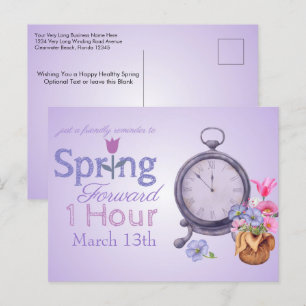 2022 Herinnering voor zomertijd Postcar op zomerti Briefkaart