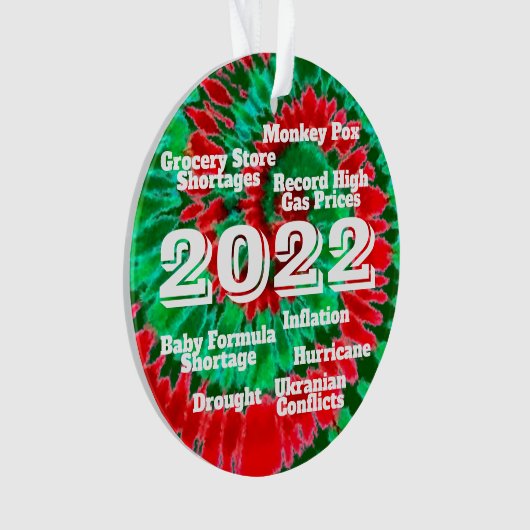 2022 jaar in Review Funny Current Events Keepomwil Ornament (voorkant)
