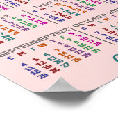 2022 Jaar Maandkalender Kleurrijk Aangepast 3 Foto Poster (Hoek)