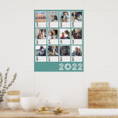 2022 Jaarkalender Moderne Foto Collage Poster (Keuken)