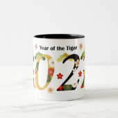 2022 Joyeux Nouvel An Tigre Mignonne Mug à café à (Centre)