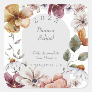2022 JW Ministry Supply Pioneer School Vierkante Sticker