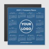 2022 Kalender Bedrijf Logo op Blue Magnet (Voorkant / Achterkant)